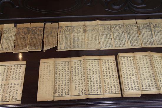 An important collection of Chinese woodblock printed sutras, Ming dynasty, 15th century and later, the largest sutra 30cm
